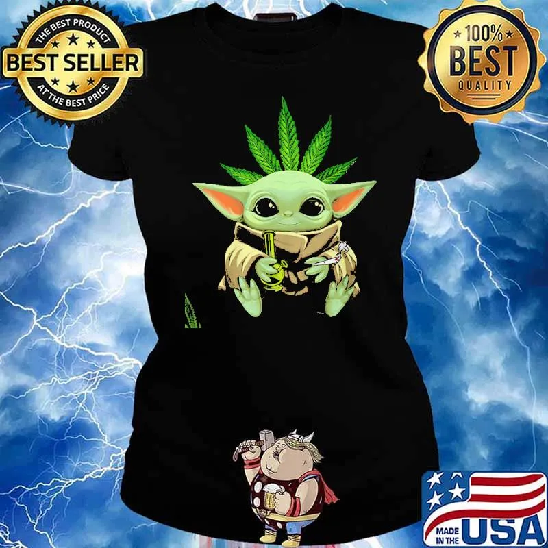 Just Hit It Weed Baby Yoda Shirt Ladies tee