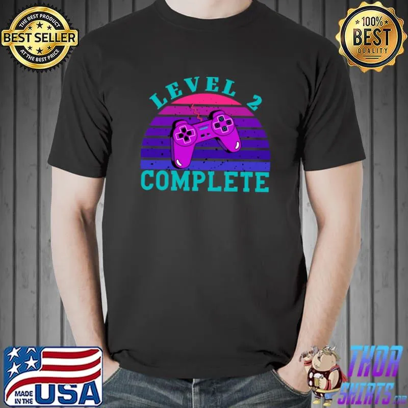 Level 2 Complete Video Game Vintage T-Shirt