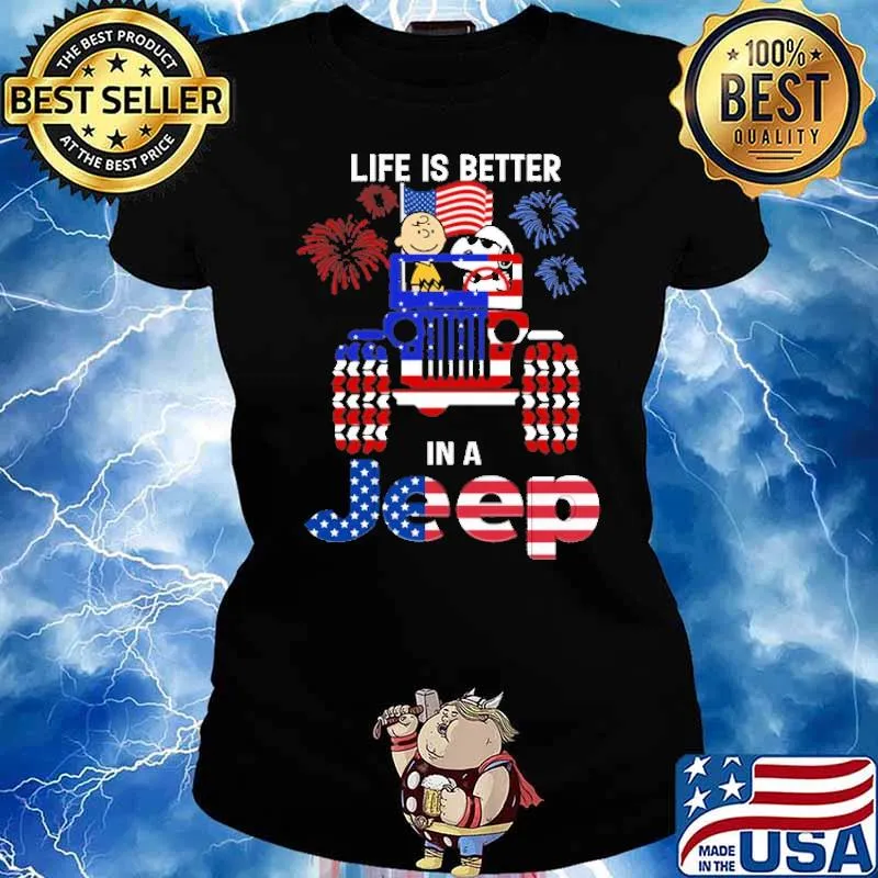 Life is Better in a Jeep Snoopy Charlie Brown Shirt Ladies tee