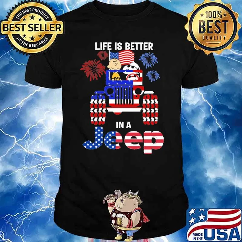 Life is Better in a Jeep Snoopy Charlie Brown Shirt