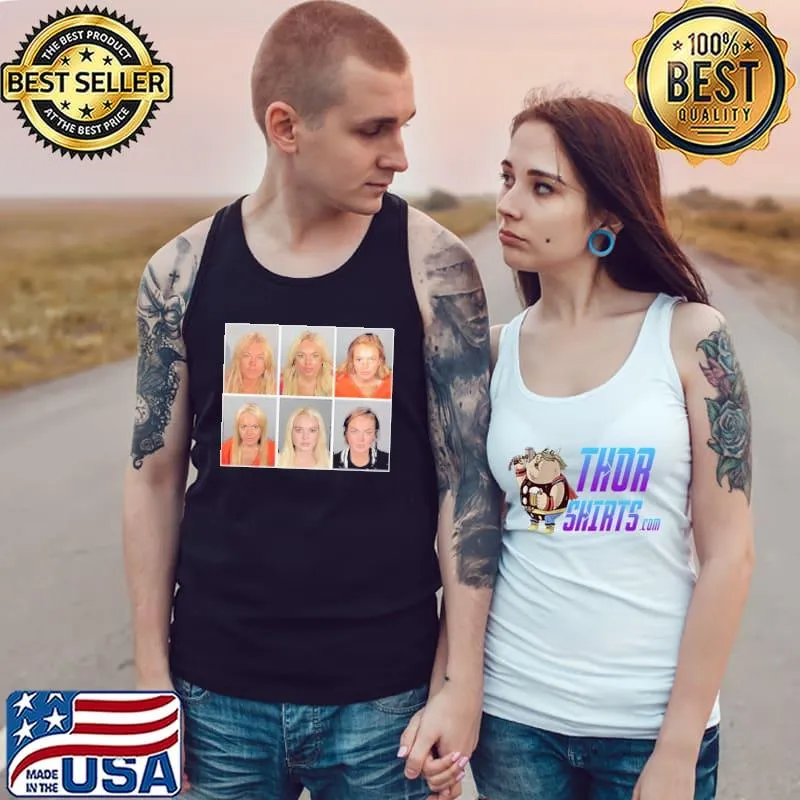 Lindsay Lohan Mugshot American Apparel Shirt Tank Top
