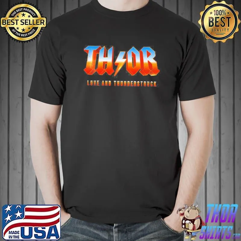 Love and thunderstruck logo design shirt