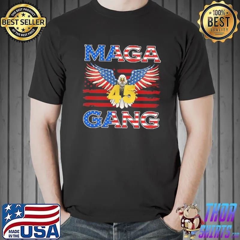 Maga Gang 45 Eagle America Flag Shirt