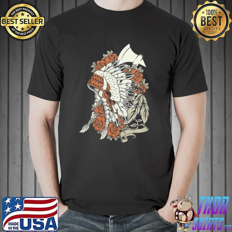 Native American head wear awesome natice American gift classic shirt