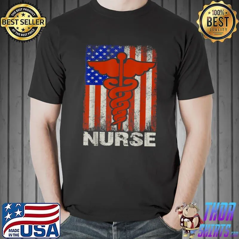 Nurse Usa Flag T-Shirt