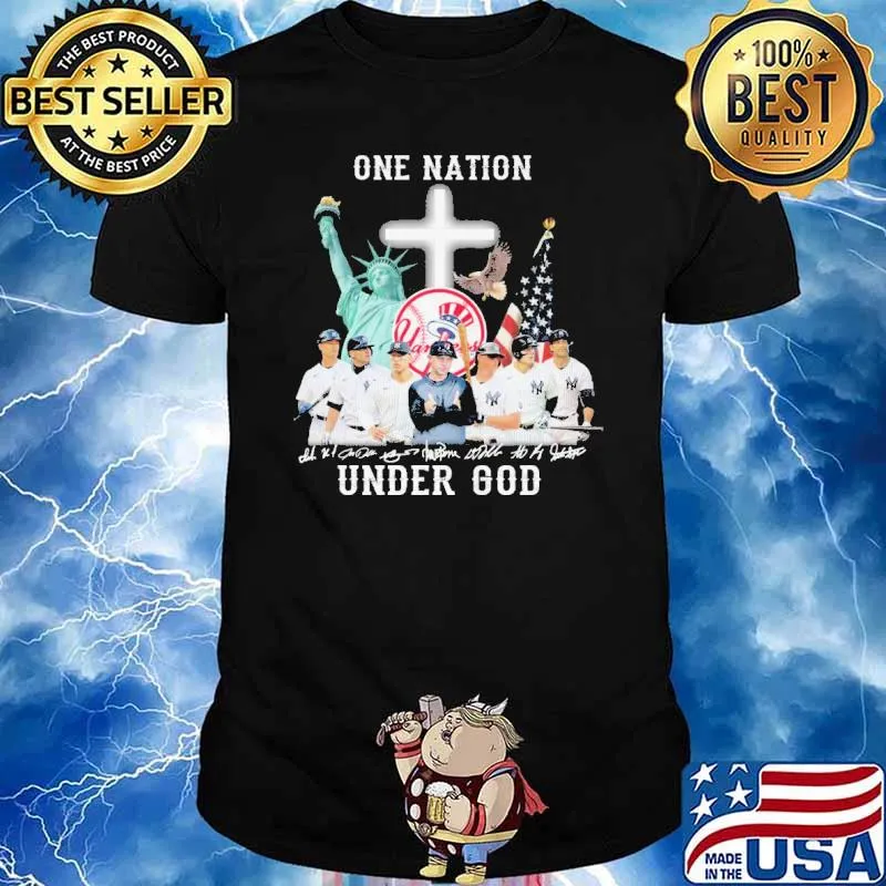 One nation under god New York Yankees signatures shirt