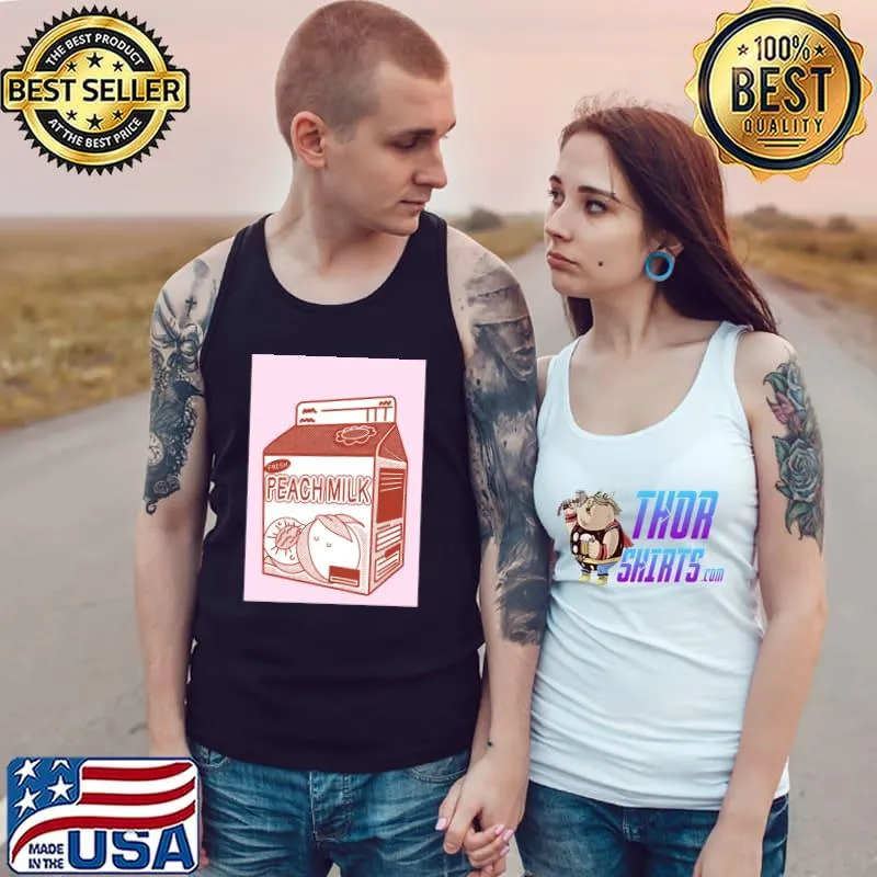 Pink And Red Peach Milk T-Shirt Tank Top