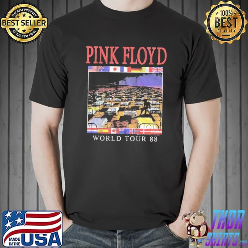 Pink Floyd world tour 1988 program flyer men's classic shirt