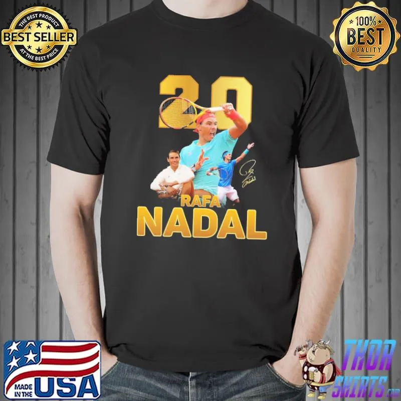 Rafa nadal 20 grand slam champion classic art shirt