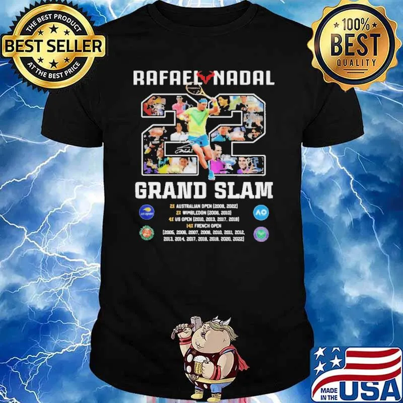 Rafael Nadal 22 Grand Slam Signature Shirt