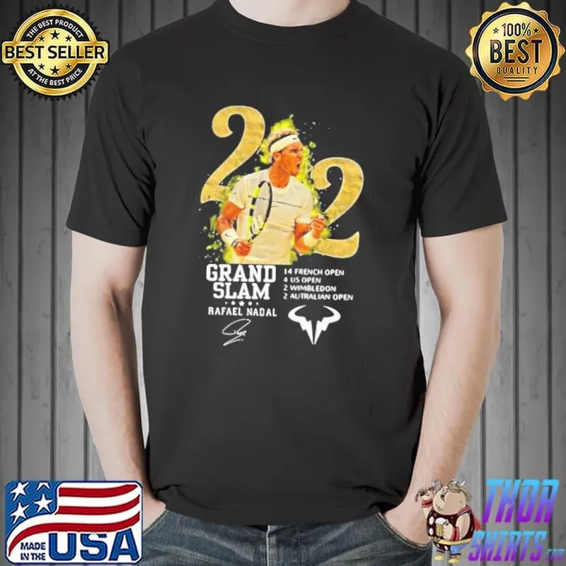 Rafael nadal 22 grand slam signature tennis shirt