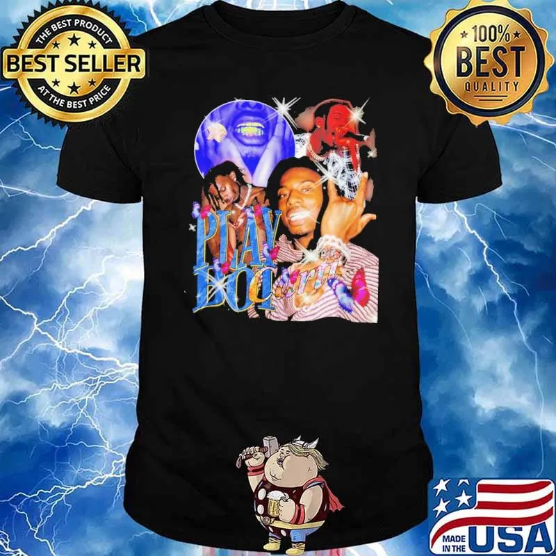 Rapper and singer inspired 90s bootleg rap old school 90 playboI cartI shirt