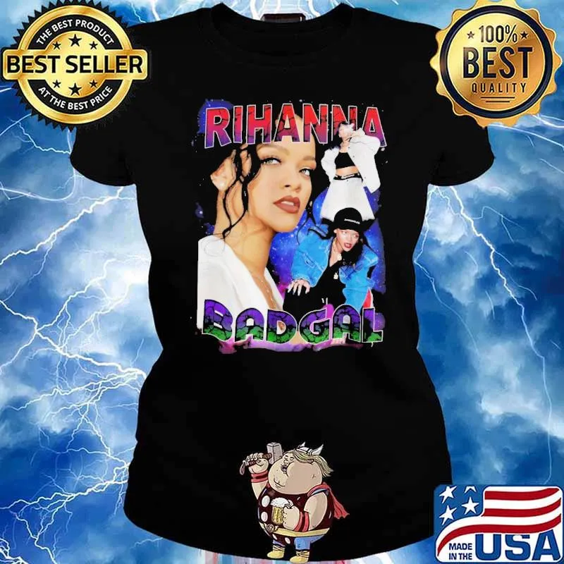 Rihanna singer hiphop inspired 90s bootleg rap old school 39 s Ladies tee