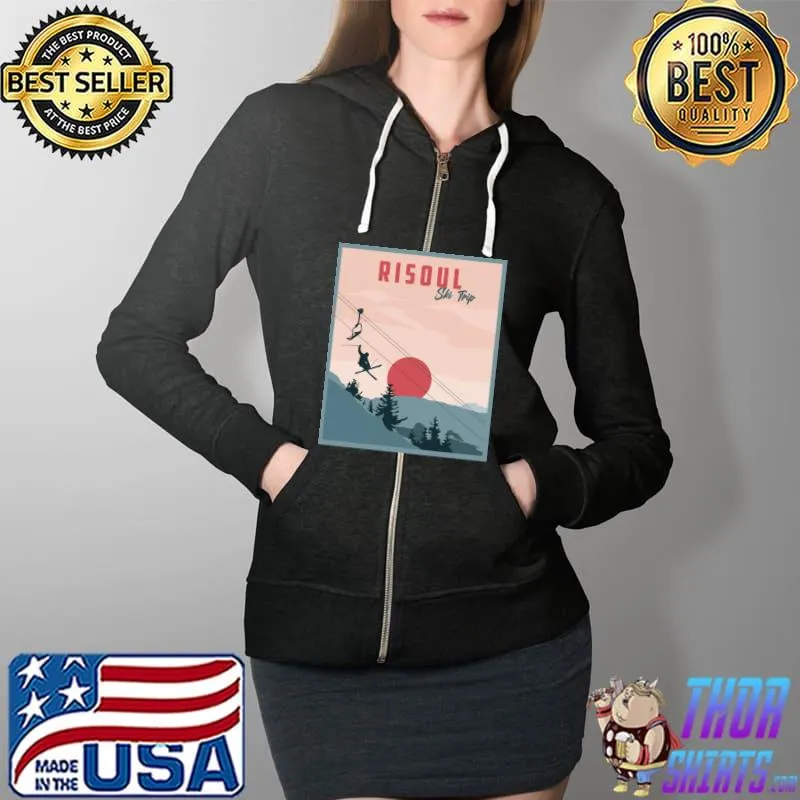 Risoul ski trip T-Shirt Full Zip Hooded