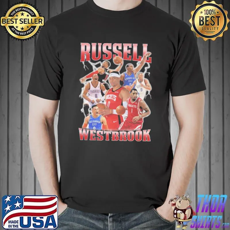 Russell westbrook basketball player NBA Washington wizards classic retro 90s graphic shirt