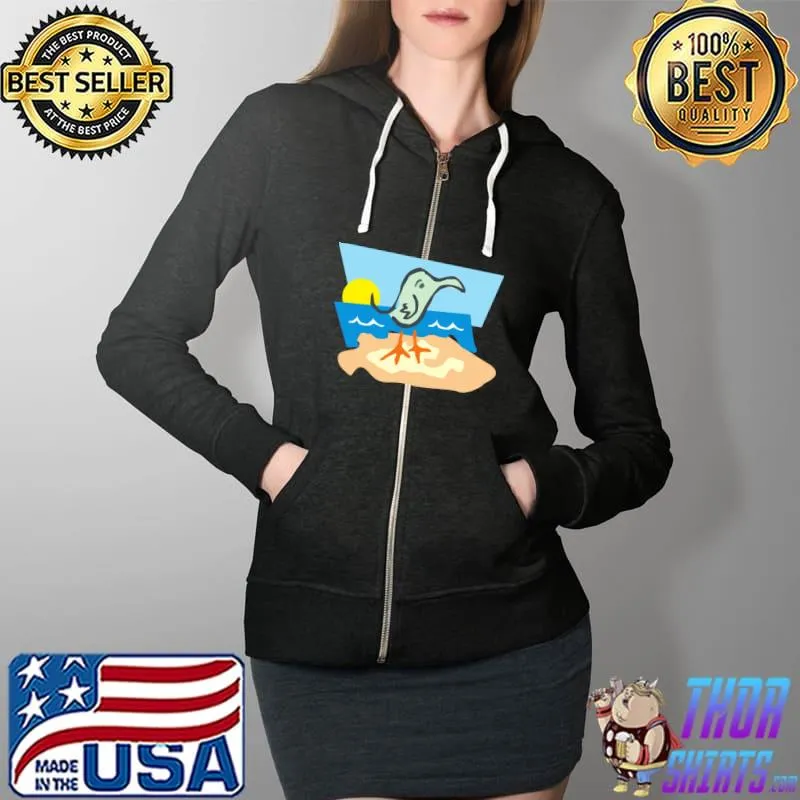 Seagull on the beach T-Shirt Full Zip Hooded