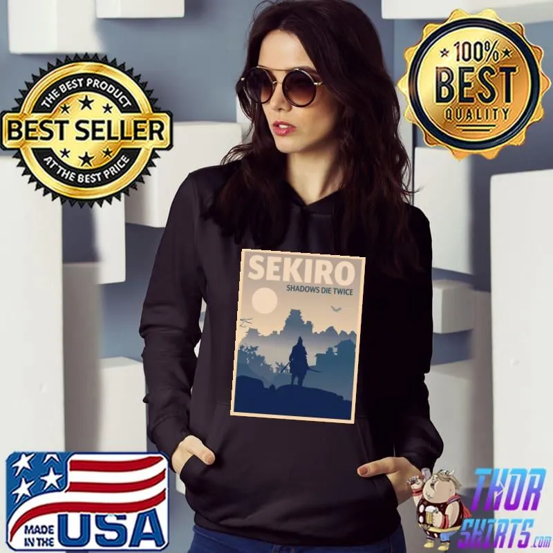 Sekiro shadows die twice minimalist travel style video game art s Hoodie