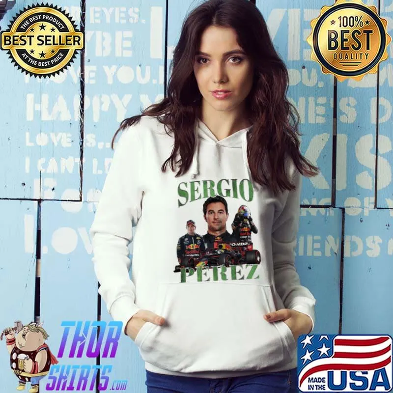 Sergio pérez driver racing championship formula racing mexican vintage 90s design s Hoodie
