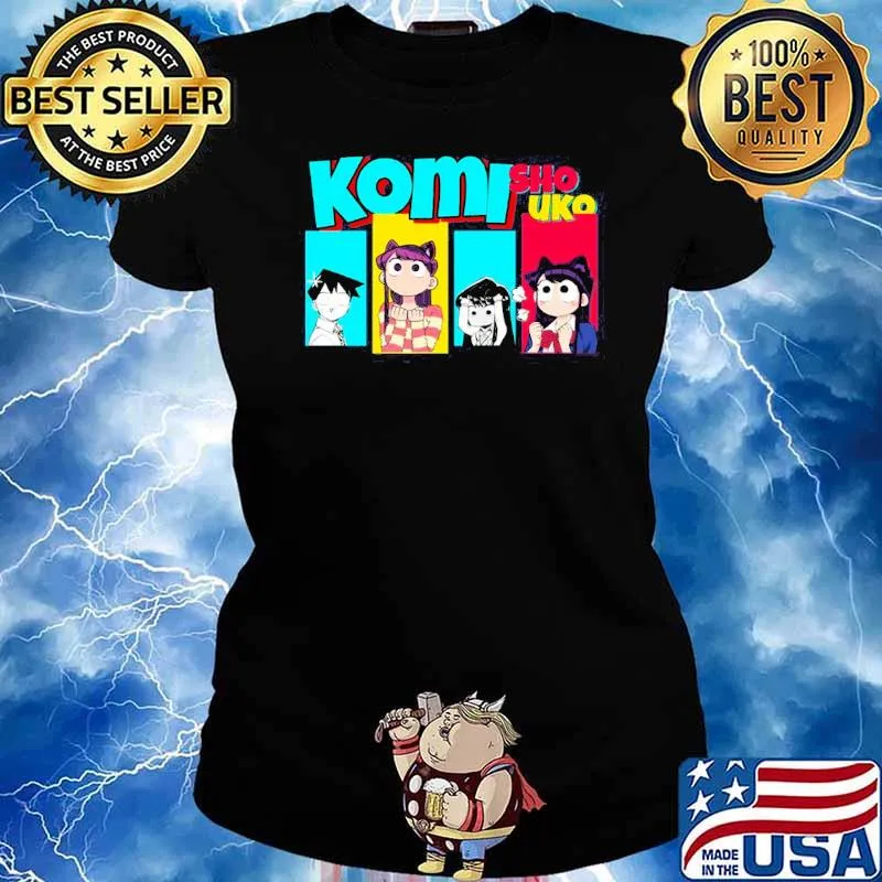 Shouko komI komI can't communicate cartoon art s Ladies tee