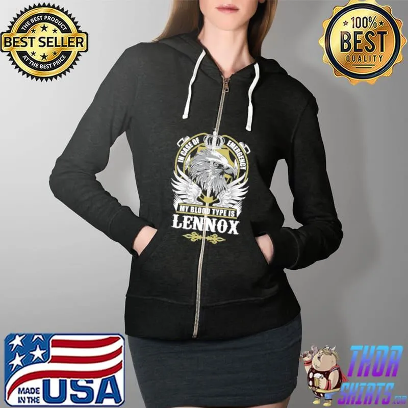 Singer Annie in case of emergency my blood type is lennox Classic T-Shirt Full Zip Hooded