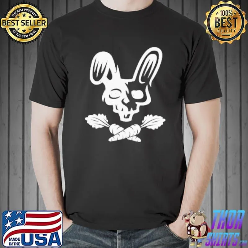 Skull rabbit crossbones carrots easter day shortsleeve shirt