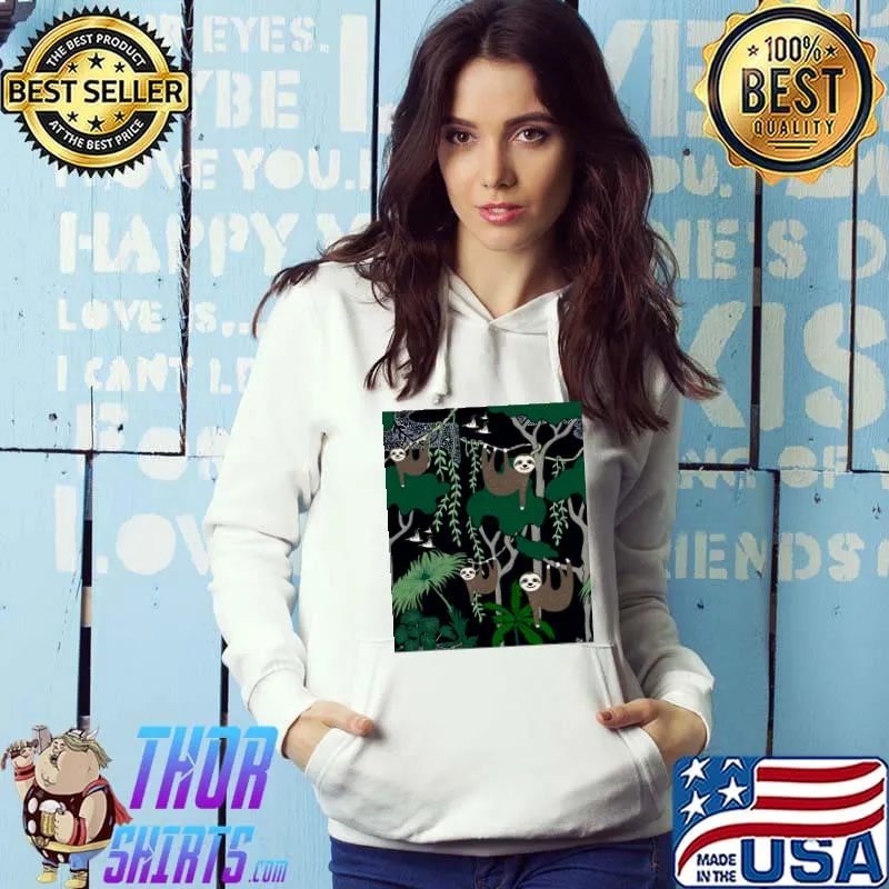 Sloth Pattern T-Shirt Hoodie