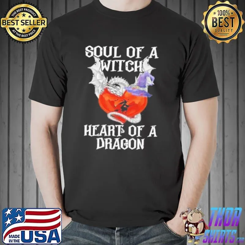 Soul of a witch heart of a dragon halloween mythical lover shortsleeve shirt