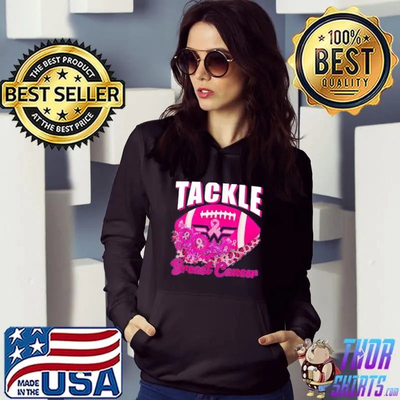 Tackle breast cancer awareness Football ribbon sunflower s Hoodie
