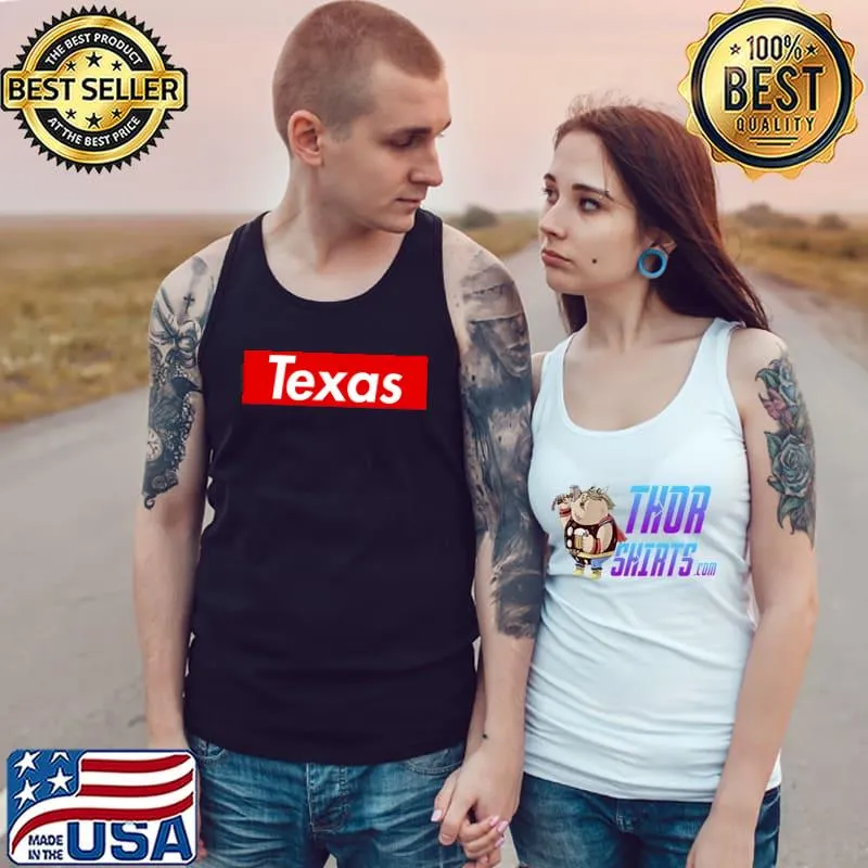 Texas state red box T-Shirt Tank Top