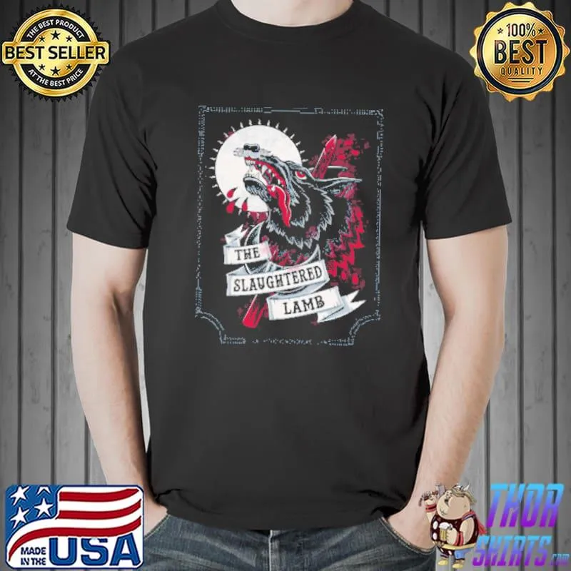 The slaughtered lamb werewolf horror beer label shirt