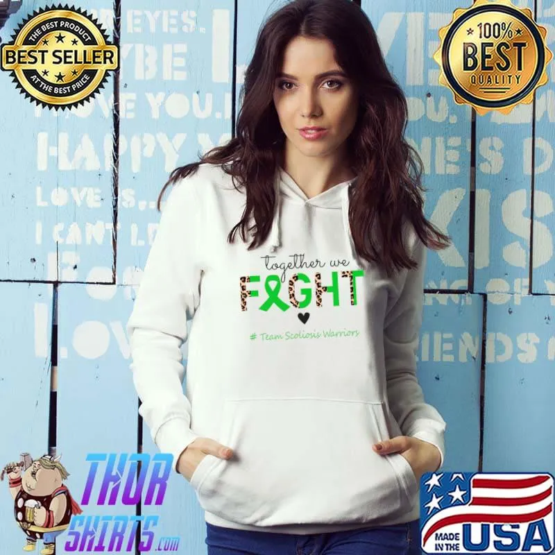 Together We Fight Team Warriors Scoliosis Awareness Leopard T-Shirt Hoodie