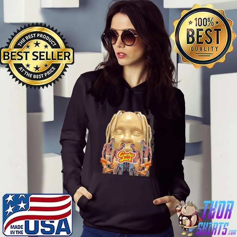 Travis scott cactus Jack gold big face s Hoodie