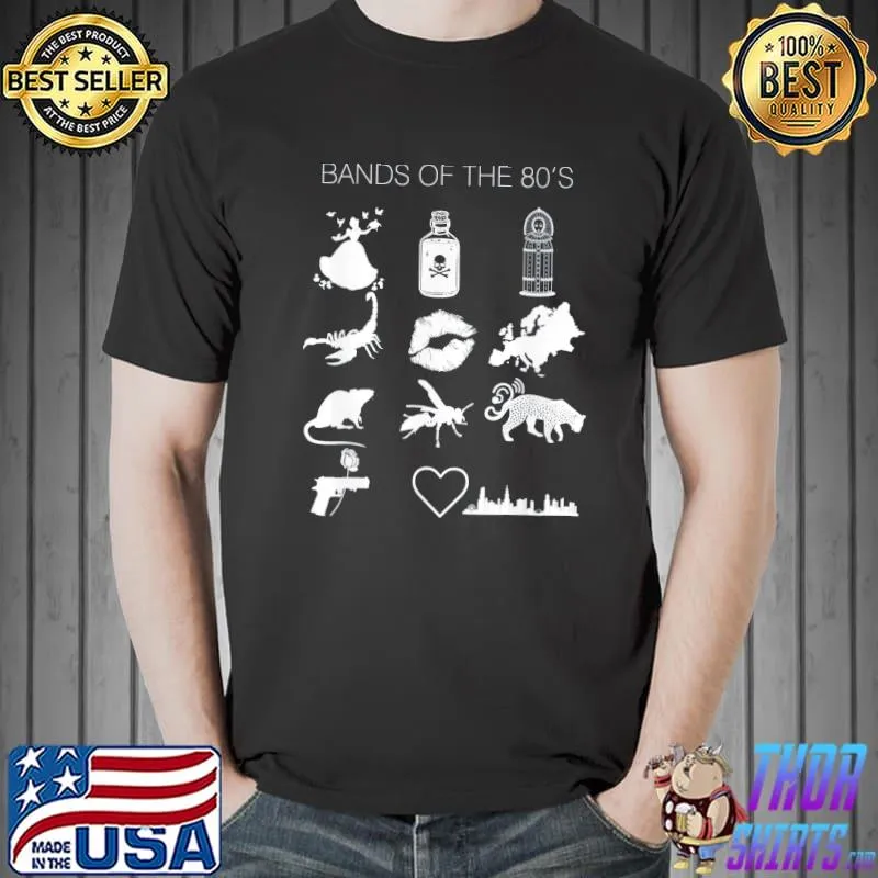 Trendy bands of the 80's hair bands rock bands 1980's shirt