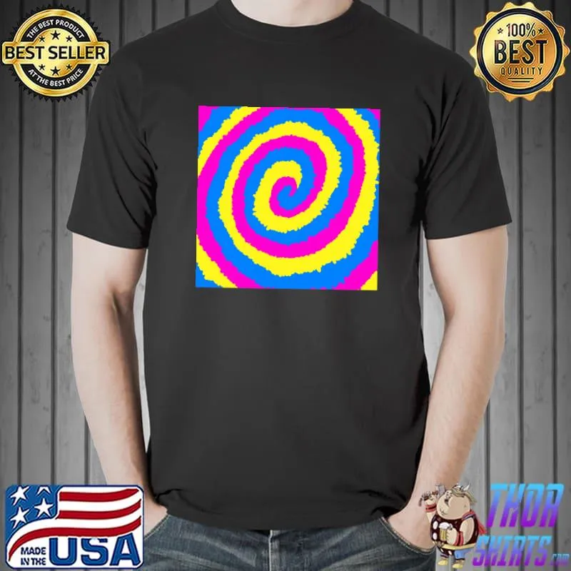 Tye Dye Spiral Yellow Magenta Blue T-Shirt
