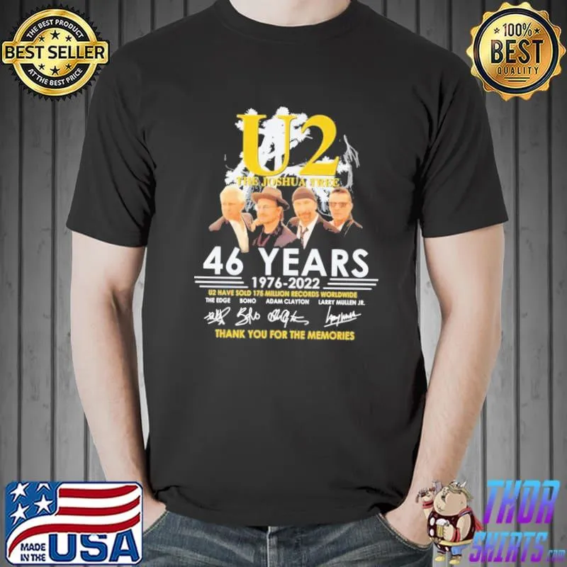 U2 the joshua tree 46 years 1967 2022 signatures shirt