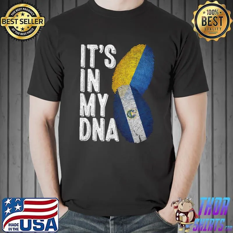 Ukraine And El SalvadorIt's In My DNA Finger Print T-Shirt