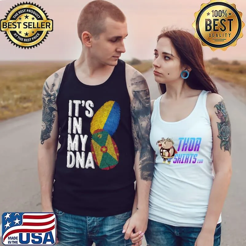 Ukraine And GrenadaIt's In My DNA Finger Print T-Shirt Tank Top