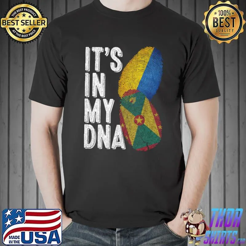 Ukraine And GrenadaIt's In My DNA Finger Print T-Shirt