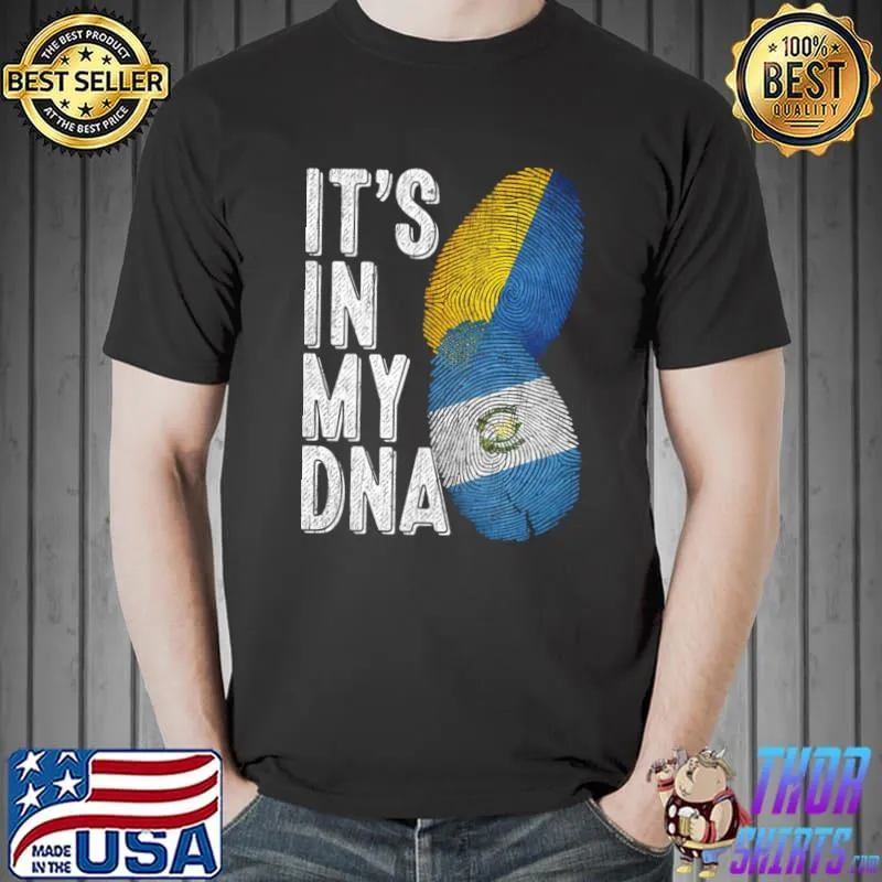 Ukraine And Guatemala It's In My DNA Finger Print T-Shirt
