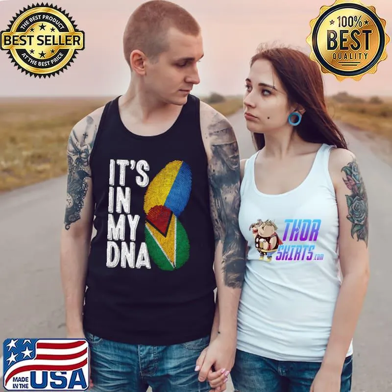 Ukraine And Guyana It's In My DNA Finger Print T-Shirt Tank Top