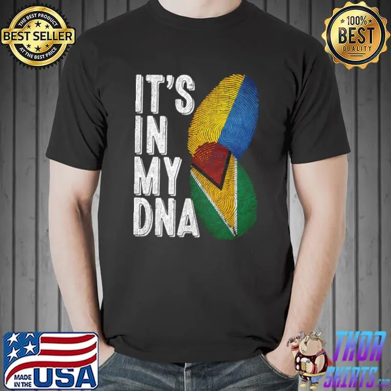 Ukraine And Guyana It's In My DNA Finger Print T-Shirt