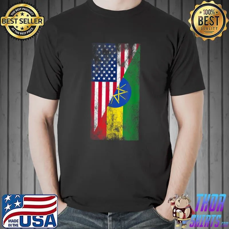 USA Ethiopia Flags United States of America T-Shirt