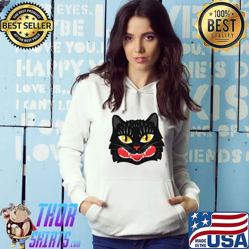 Vintage Halloween Black Cat T-Shirt Hoodie