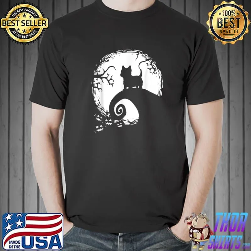West Highland White Terrier And Moon Halloween T-Shirt