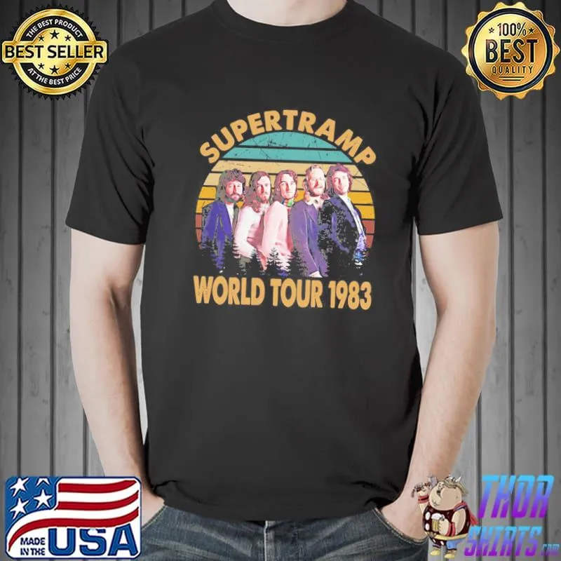 World tour 1983 supertramp flower high quality graphic shirt
