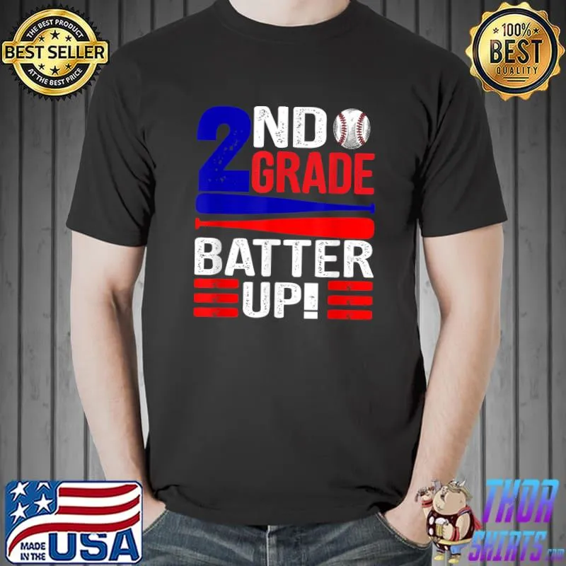 2nd Grade Back To School 2nd Grade Batter Up Baseball T-Shirt