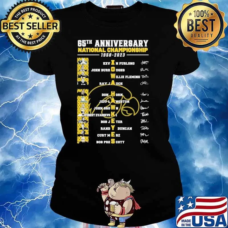 65th anniversary national championship Iowa Hawkeyes Signatures Shirt Ladies tee
