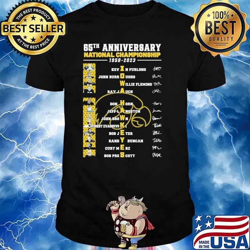 65th anniversary national championship Iowa Hawkeyes Signatures Shirt