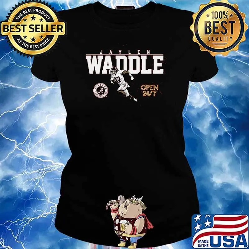 Alabama Jaylen Waddle Open 24 7 Shirt Ladies tee