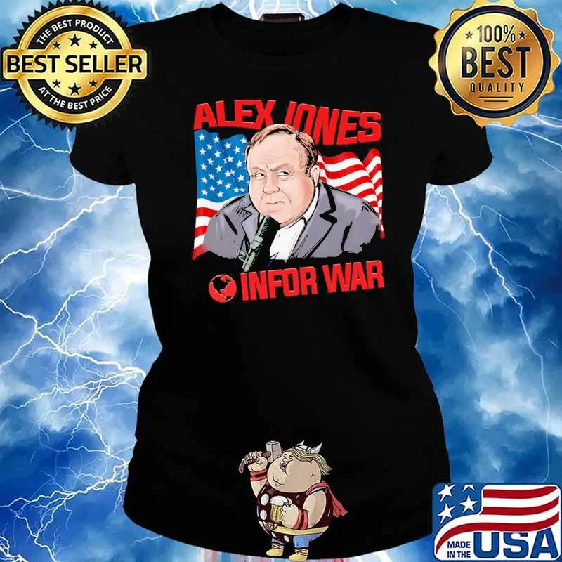 Alex Jones Infor War America Flag Shirt Ladies tee